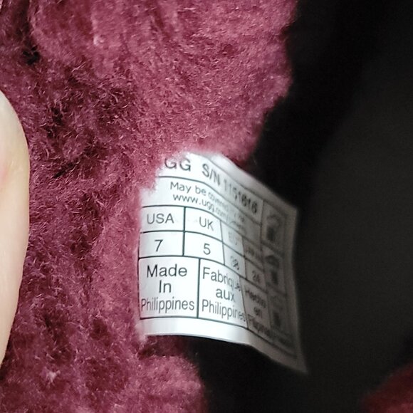 NEW UGG Classic Ultra Mini Mirror Ball Boots Womens 7 Wild Grape Sequin Fur - Picture 8 of 10